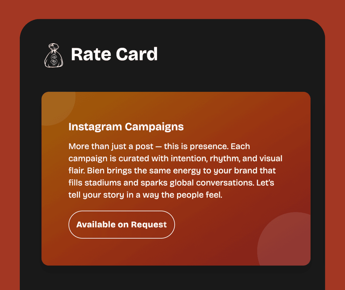 Rate Cards